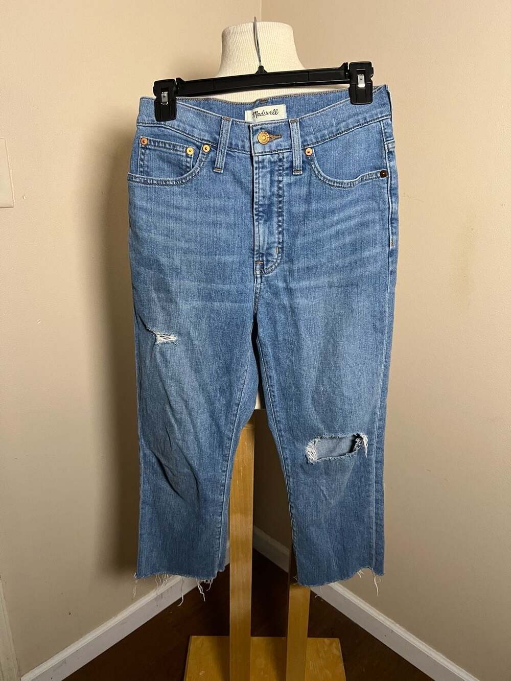 Madewell The Perfect Vintage Jean Distressed Raw Hem Size 25